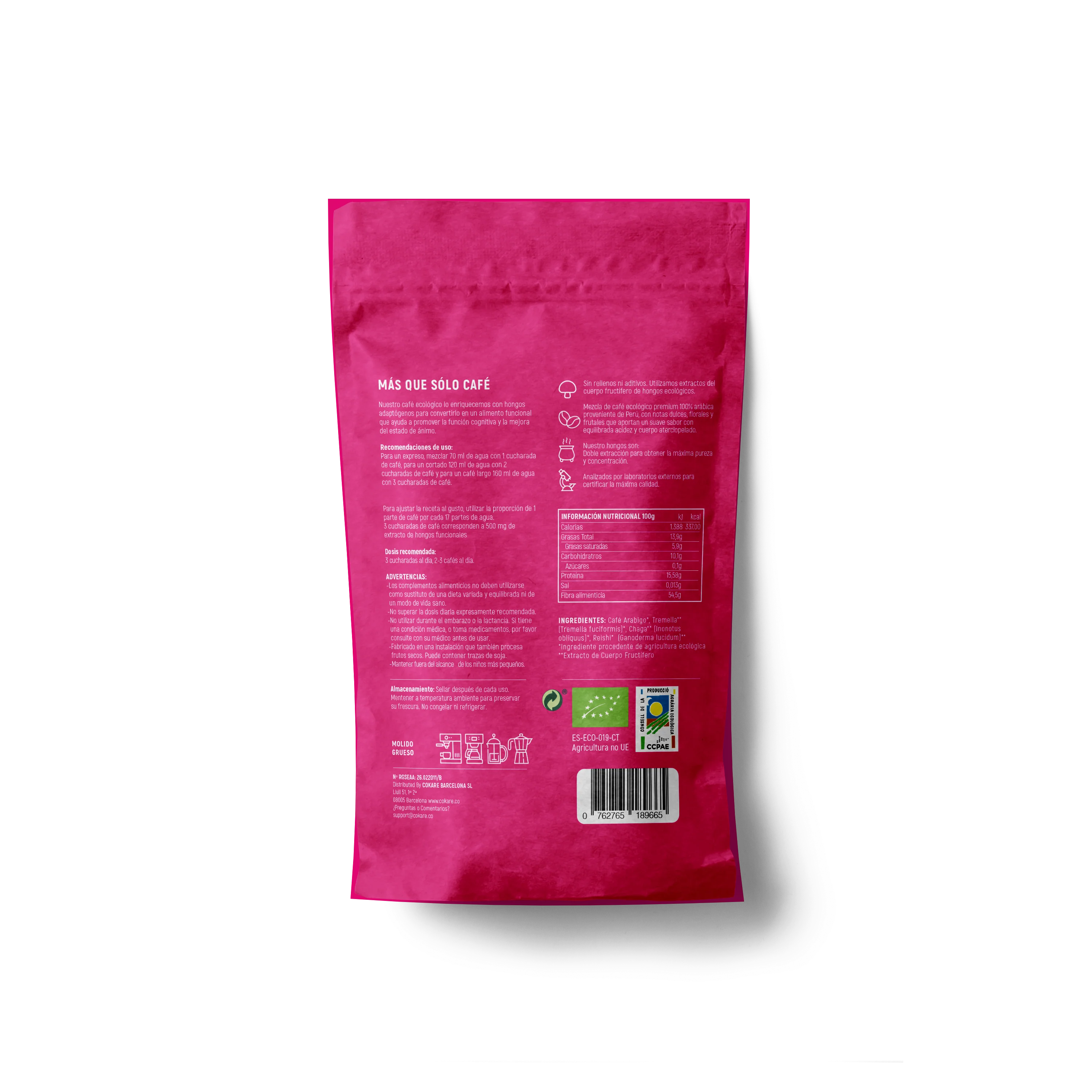 Back of the package, Cokare Morning Glow- When Nature Calls